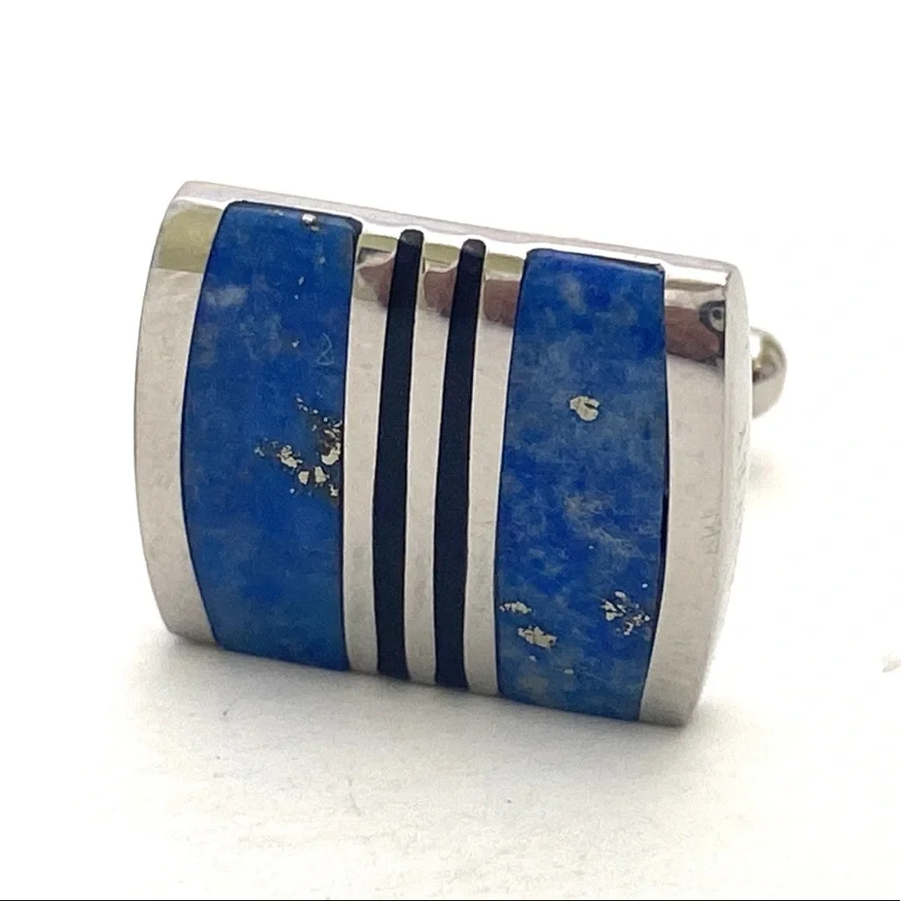 Dalvey Men's Admiralty Lapis Lazuli/Silver Cufflinks